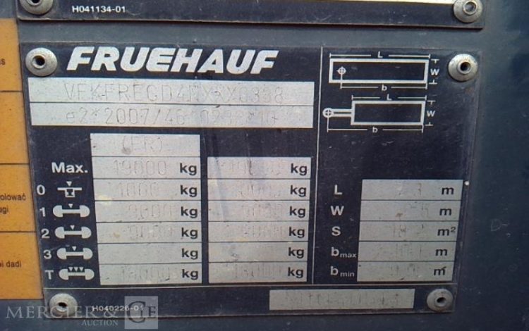 FRUEHAUF SEMI REMORQUE PORTE CONTAINER 2 ESSIEUX PTAC 19T GRIS GJ-664-XS