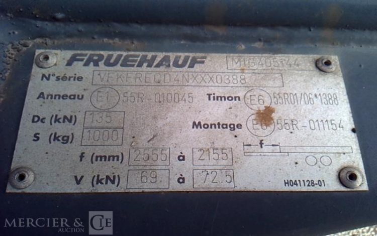 FRUEHAUF SEMI REMORQUE PORTE CONTAINER 2 ESSIEUX PTAC 19T GRIS GJ-664-XS