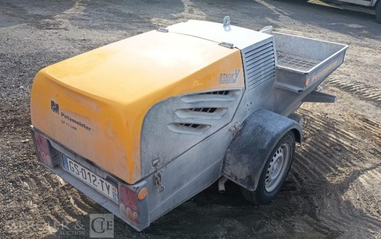 PUTZMEISTER PROJETEUR D&rsquo;ENDUITS SP11 LMR SUR REMORQUE – 750 KGS – 280 HEURES – ANNEE 2022  GS-012-TY