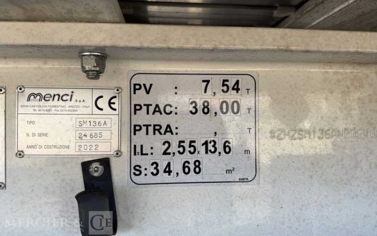 MENCI SREM FOURGON 3 ESSIEUX 38T BLANC 24685