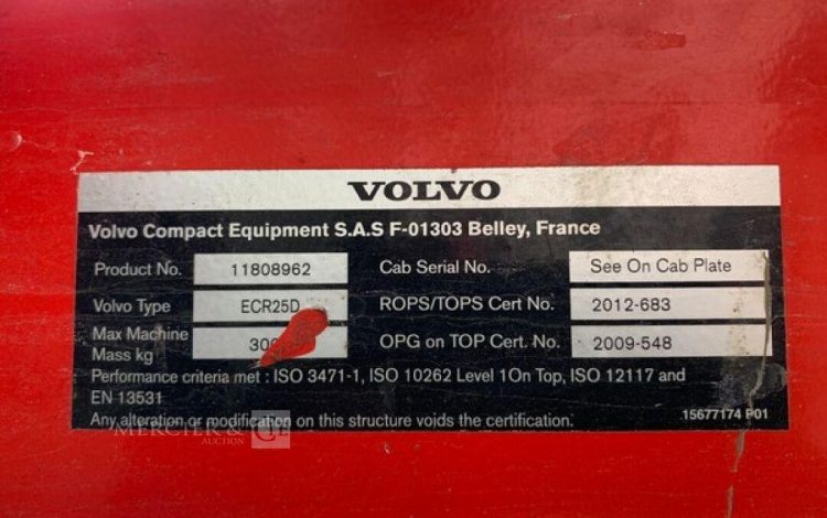 VOLVO ECR25  170130