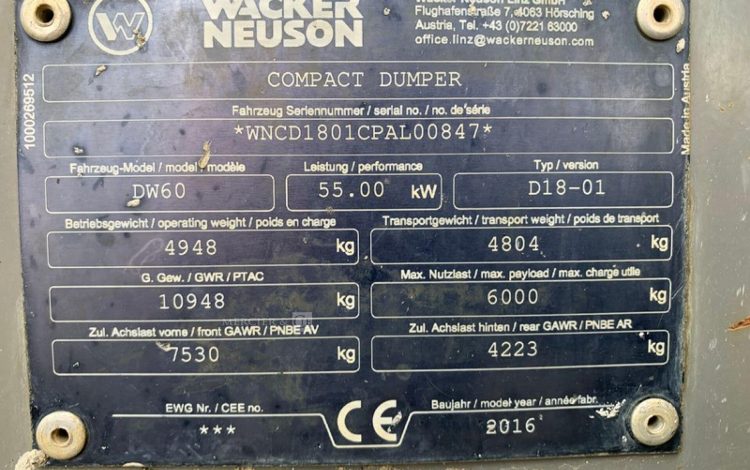 WACKER NEUSON DW60  H845K002