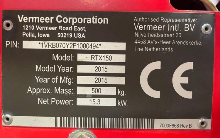 VERMEER RTX150  64MAM62026