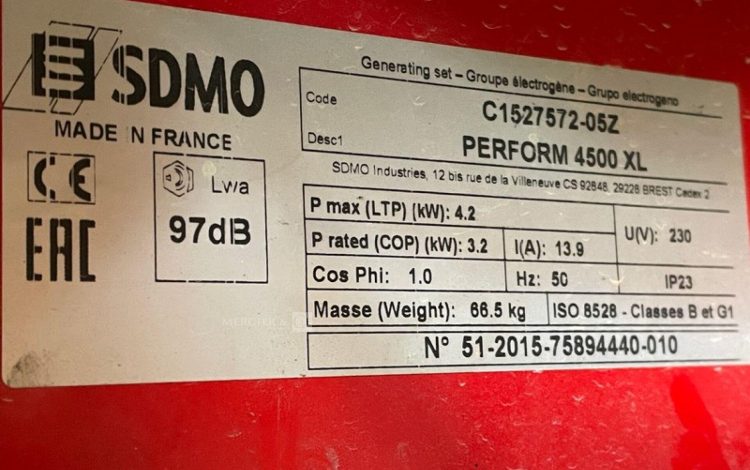 SDMO PERFORM 4500XL  45MAM62026