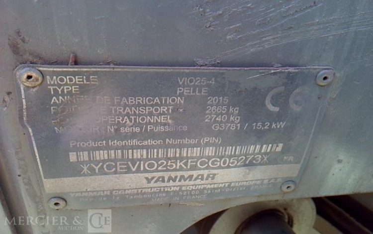 YAMMAR MINIPELLE VIO 25-4 – 2T7 – 3576H – AN2015  205687