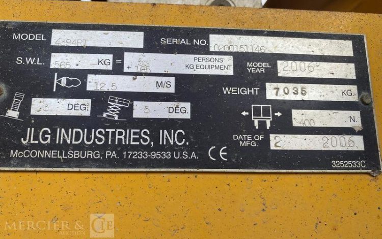 JLG PLATEFORME CISEAUX  2591