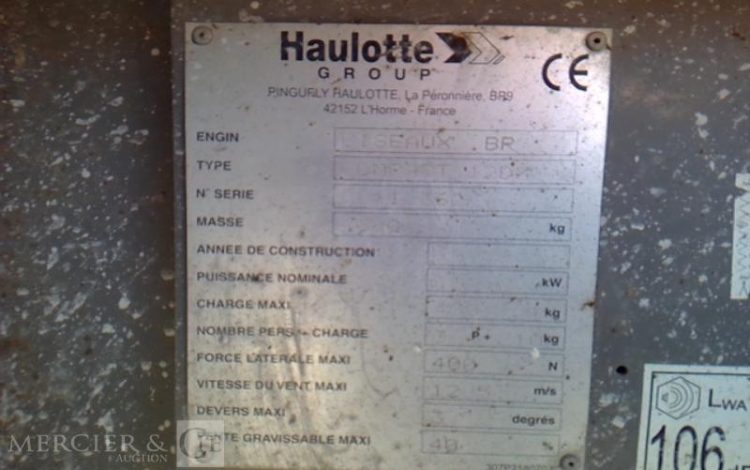 HAULOTTE PLATEFORME CISEAUX COMPACT 12 DX – 12M – 2672H – AN2007  49790429