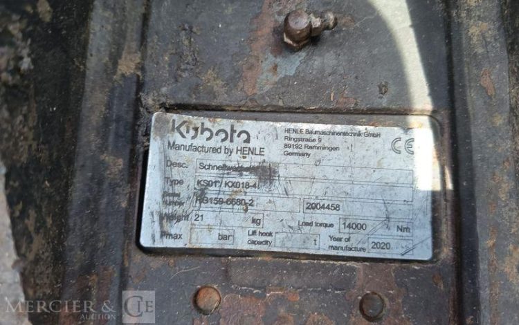 KUBOTA MINI PELLE KX018-4  – 1,8 TONNE – DIESEL – 984 HEURES – ANNEE 2020  71 196