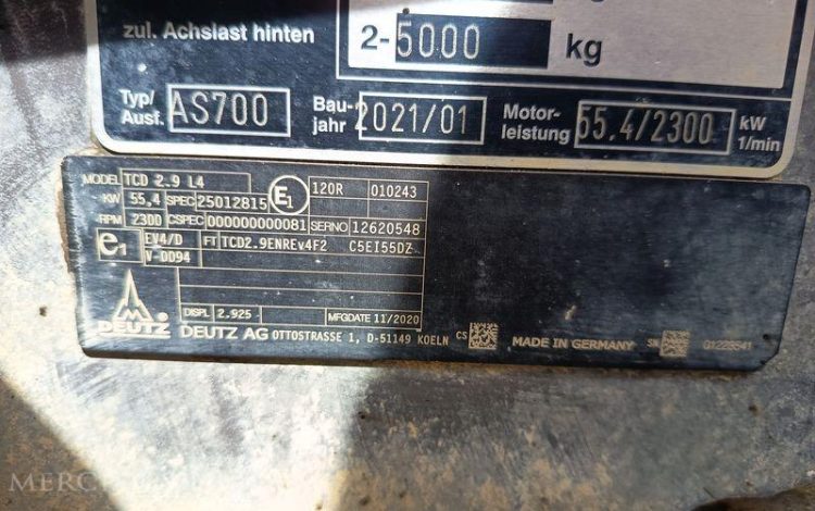 MECALAC CHARGEUSE A TOURELLE ROTATIVE AS700 – 0,65 M3 – 2958 HEURES – ANNEE 2021  AS700