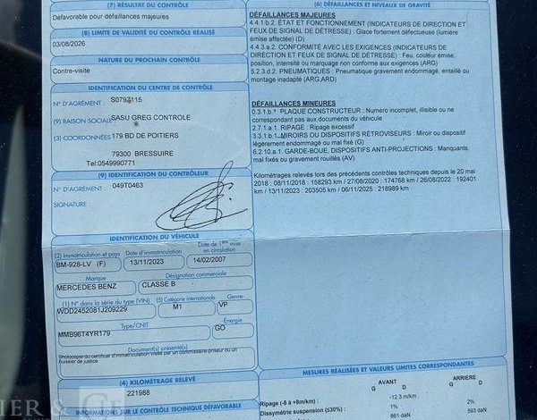 MERCEDES CLASSE B 2.0 200 CDI 140ch BVA GRIS BM-928-LV