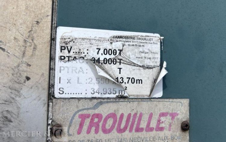 TROUILLET SREM FOURGON 3 ESSIEUX RIDEAU FIT 34T VERT BP-599-SP