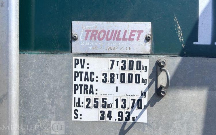 TROUILLET TROUILLET BACHE 38T 3 ESSIEUX VERT BQ-508-RE