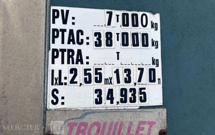 TROUILLET SREM FOURGON 3 ESSIEUX 38T RIDEAUX FIT VERT BR-888-KR
