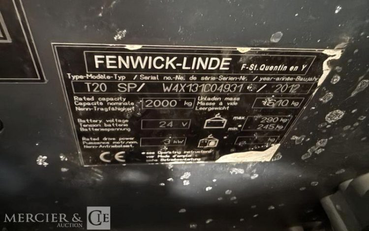 FENWICK TRANSPALETTE ELECTRIQUE – T20 SP — NON ROULANT – AN 2012 ROUGE C04931