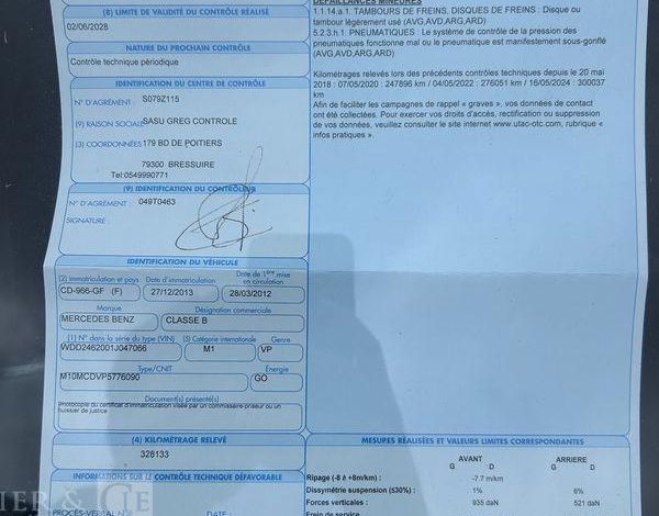 MERCEDES CLASSE B 1.8 180 CDI 110ch BUSINESS 7G-DCT NOIR CD-966-GF