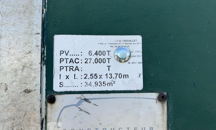 TROUILLET SREM FOURGON 2 ESSIEUX 27T RIDEAU FIT VERT CQ-132-SW