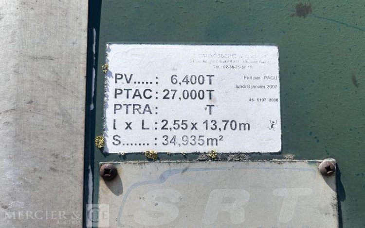 TROUILLET SREM FOURGON 27T RIDEAU FIT 2 ESSIEUX VERT CQ-244-XQ