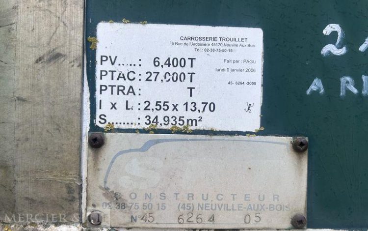 TROUILLET SREM FOURGON 2 ESSIEUX 27T RIDEAU FIT VERT CQ-901-ZV