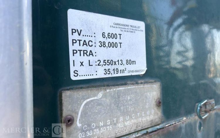 TROUILLET SREM PLSC 38T 3 ESSIEUX VERT CT-290-KX
