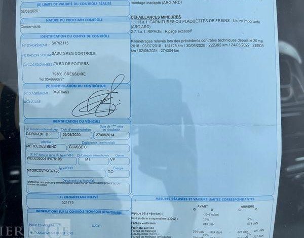 MERCEDES CLASSE C GRIS DJ-590-QX