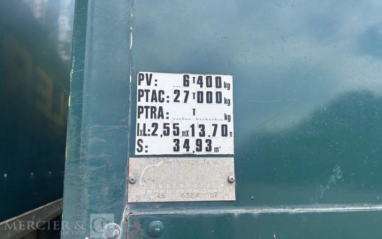TROUILLET SREM FOURGON 2 ESSIEUX 27T RIDEAU FIT VERT DL-250-RQ