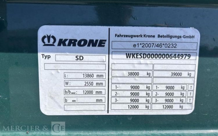 KRONE SREM PLSC 38T 3 ESSIEUX VERT DN-407-FZ