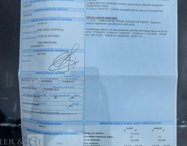 MERCEDES GLA 2.2 220 CDI 170ch SENSATION 4MATIC 7G-DCT BLANC DV-313-JE