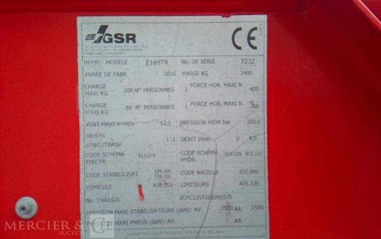GSR 35S11 NACELLE 16M SUR VL LEGER  EC-909-NF