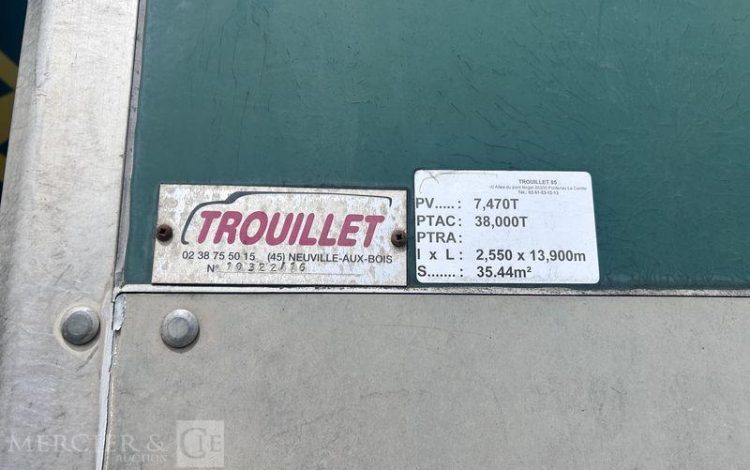 TROUILLET SREM FOURGON 3 ESSIEUX 38T RIDEAU FIT HAYON VERT EE-474-KV