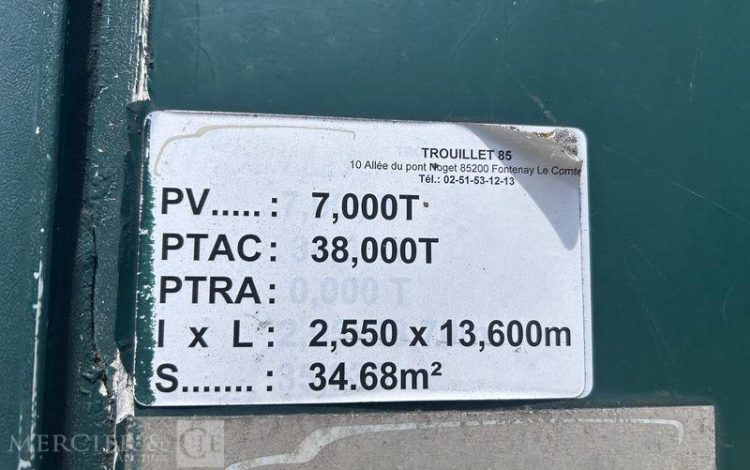 TROUILLET SREM FOURGON 3 ESSIEUX 38T VERT EJ-059-FG