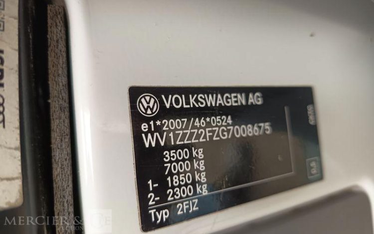 VOLKSWAGEN CRAFTER 50 2.0 TDi DPF  136 CV BENNE  DIESEL – 159369 KMS – ANNEE 2017 BLANC EK-365-WC