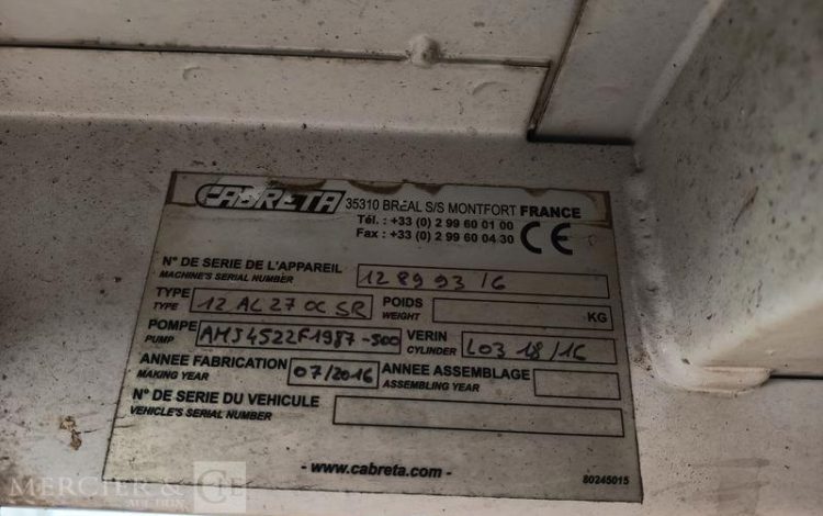 VOLKSWAGEN CRAFTER 50 2.0 TDi DPF  136 CV BENNE  DIESEL – 159369 KMS – ANNEE 2017 BLANC EK-365-WC
