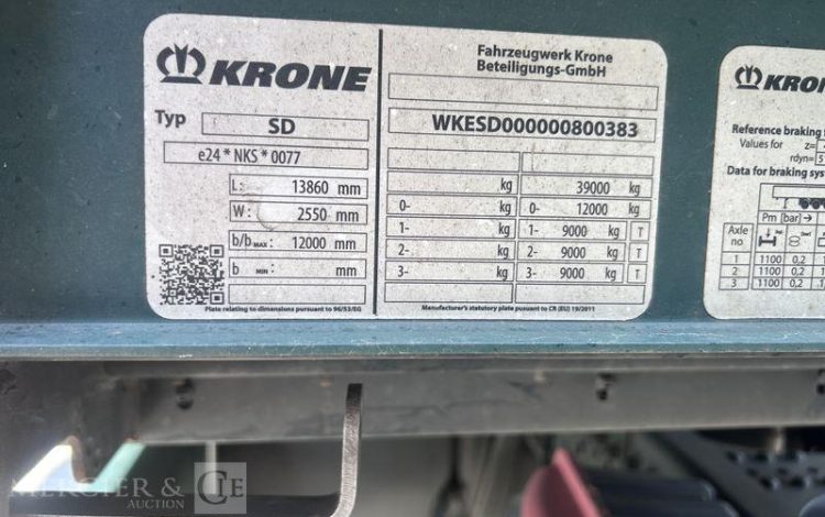 KRONE SREM PLSC 38T 3 ESSIEUX VERT ET-798-KB