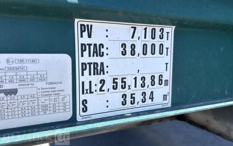 KRONE SREM PLSC 38T 3 ESSIEUX VERT EV-474-AB