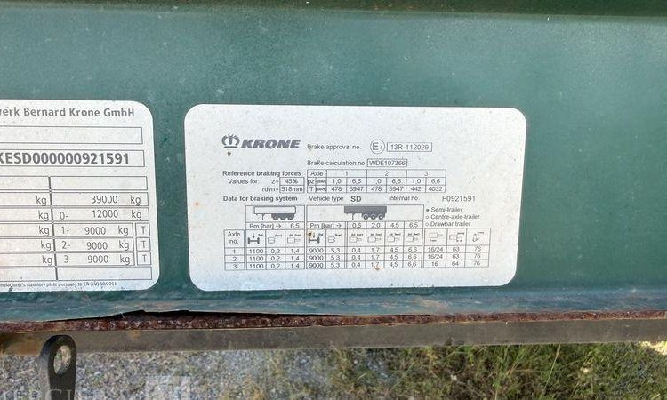 KRONE SREM PLSC 3 ESSIEUX 38T VERT FN-733-PT