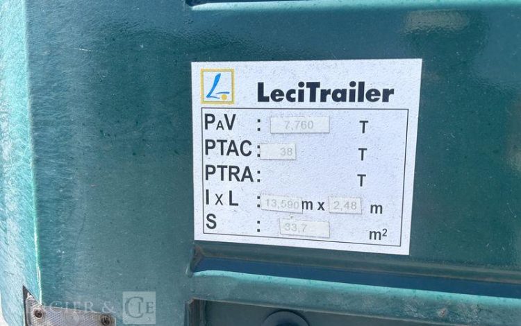 LECITRAILER SREM FOURGON 38T HAYON 3 ESSIEUX VERT FP-632-VM