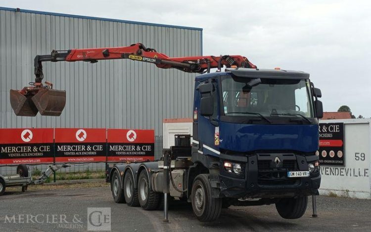 RENAULT PORTEUR C480 DTI 13 B 100 AMPLIROOL AVEC GRUE AUXILIAIRE – DIESEL – ANNEE 2023 BLEU GM-140-VR