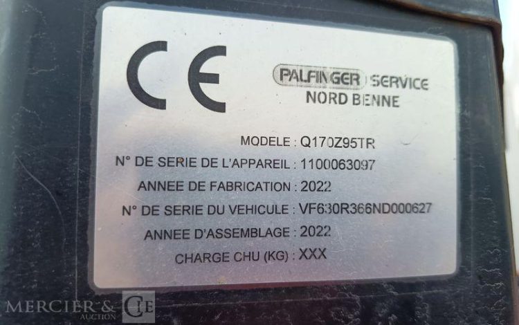 RENAULT PORTEUR C480 DTI 13 B 100 AMPLIROOL AVEC GRUE AUXILIAIRE – DIESEL – ANNEE 2023 BLEU GM-140-VR