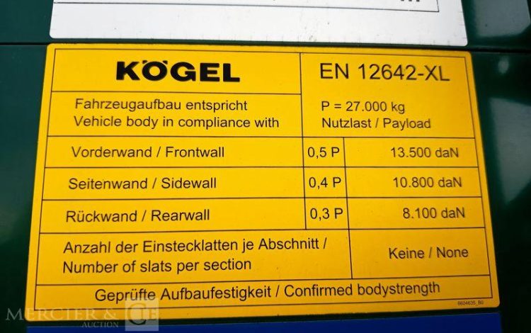 KOGEL SEMI REMORQUE 3 ESSIEUX  GQ-362-XW