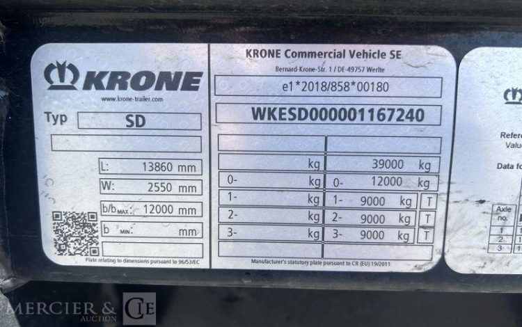 KRONE SREM PLSC 38T 3 ESSIEUX VERT GX-734-YM
