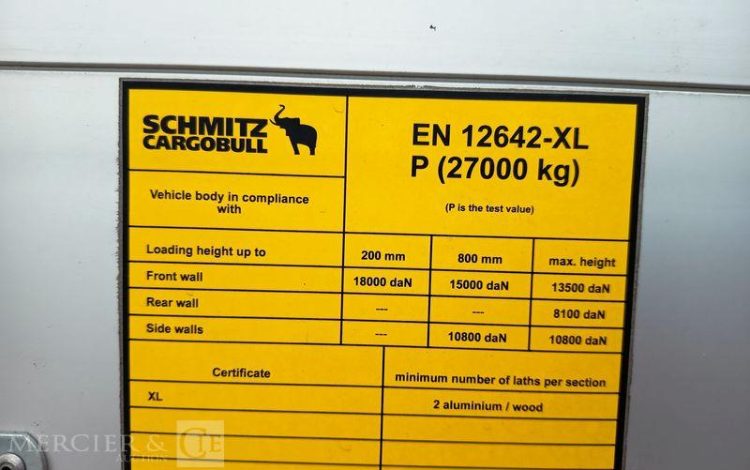 SCHMITZ SEMI REMORQUE SCB S3 BACHEE 3 ESSIEUX – PTAC 38 TONNES – 320090 KMS – ANNEE 2024  GY-149-DJ