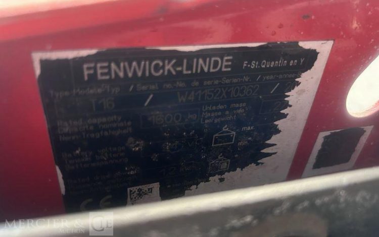 FENWICK TRANSPALETTE ELECTRIQUE T16 -CAP 1T6 – 3113 HEURES ROUGE X10362