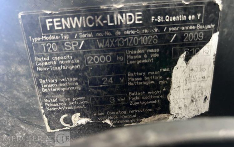 FENWICK TRANSPALETTE ELECTRIQUE T20 SP – CAP 2T – AN 2019 – 8571 HEURES ROUGE Z01028