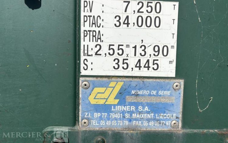 LECITRAILER SREM PLSC 3 ESSIEUX 34T VERT 3742WX63