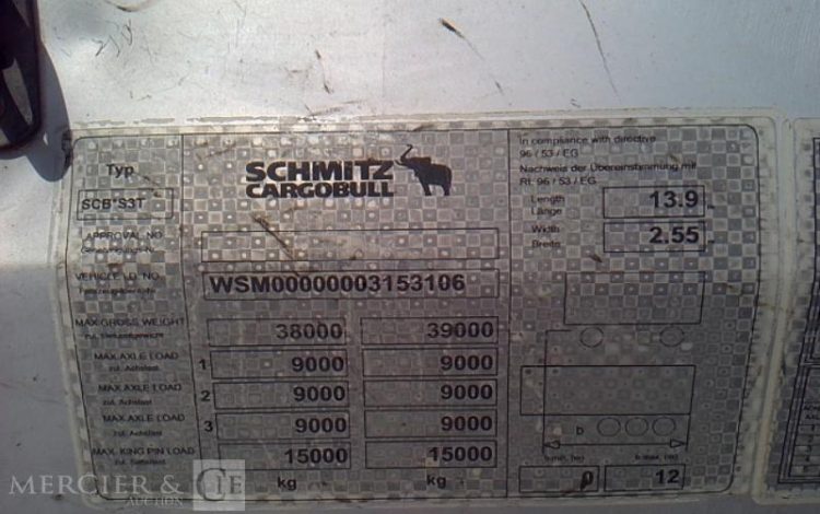SCHMIDT SEMI REMORQUE PLATEAU 3 ESSIEUX – PTAC 38T  BZ-126-PP