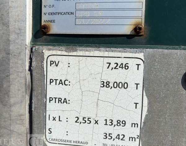 FRUEHAUF SREM FOURGON 3 ESSIEUX 38T VERT EJ-986-HZ