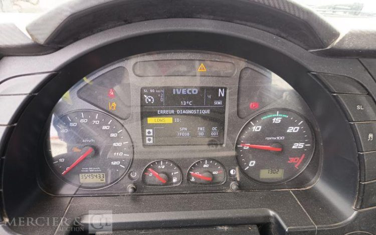 IVECO STRALIS 360 PORTE ENGIN – DIESEL – PTAC : 26 TONNES – 354943 KMS – ANNEE 2018 JAUNE EV-467-WT