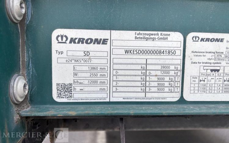 KRONE SREM PLSC 3 ESSIEUX 38T VERT EZ-340-BR