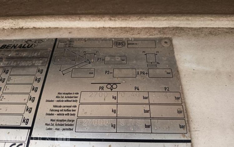 BENALU SEMI BENNE CEREALIERE BASCULANTE 3 ESSIEUX – PTAC 38 TONNES – ANNEE 2019  FC-023-ZK