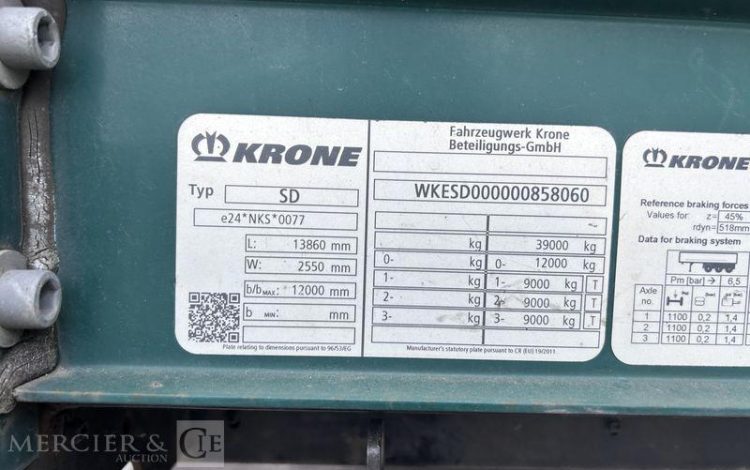 KRONE SREM PLSC 3 ESSIEUX 38T VERT FC-726-NL